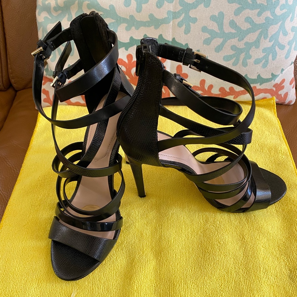 Aldo Black Gladiator Heel Sandal 8.5